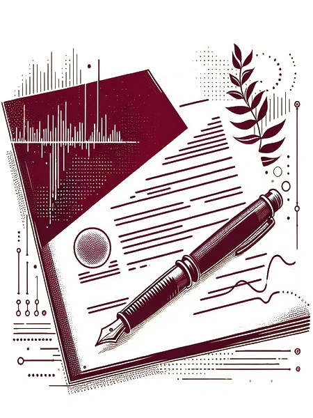 An abstract image representing Will and Testament legal services, in portrait size with a 4x6 ratio, Last Will and Testament